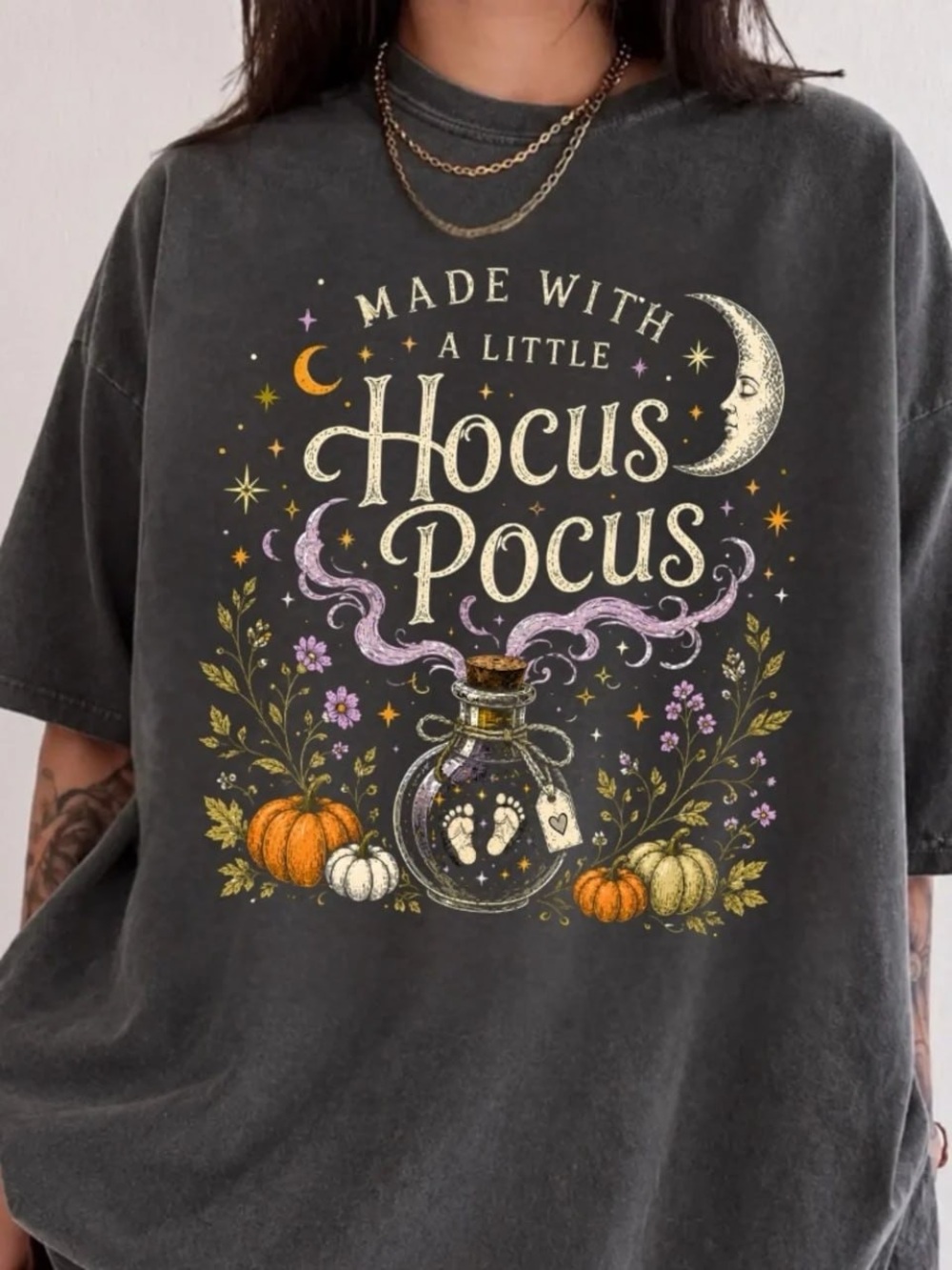Comfort Colors Hocus Pocus Graphic Tee - Charcoal